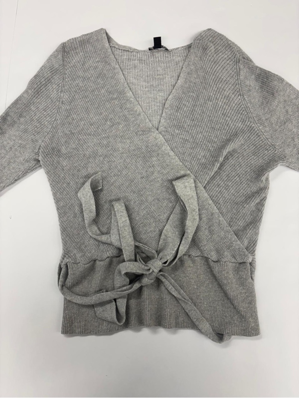 Express Light Gray Wrap Tie Cardigan